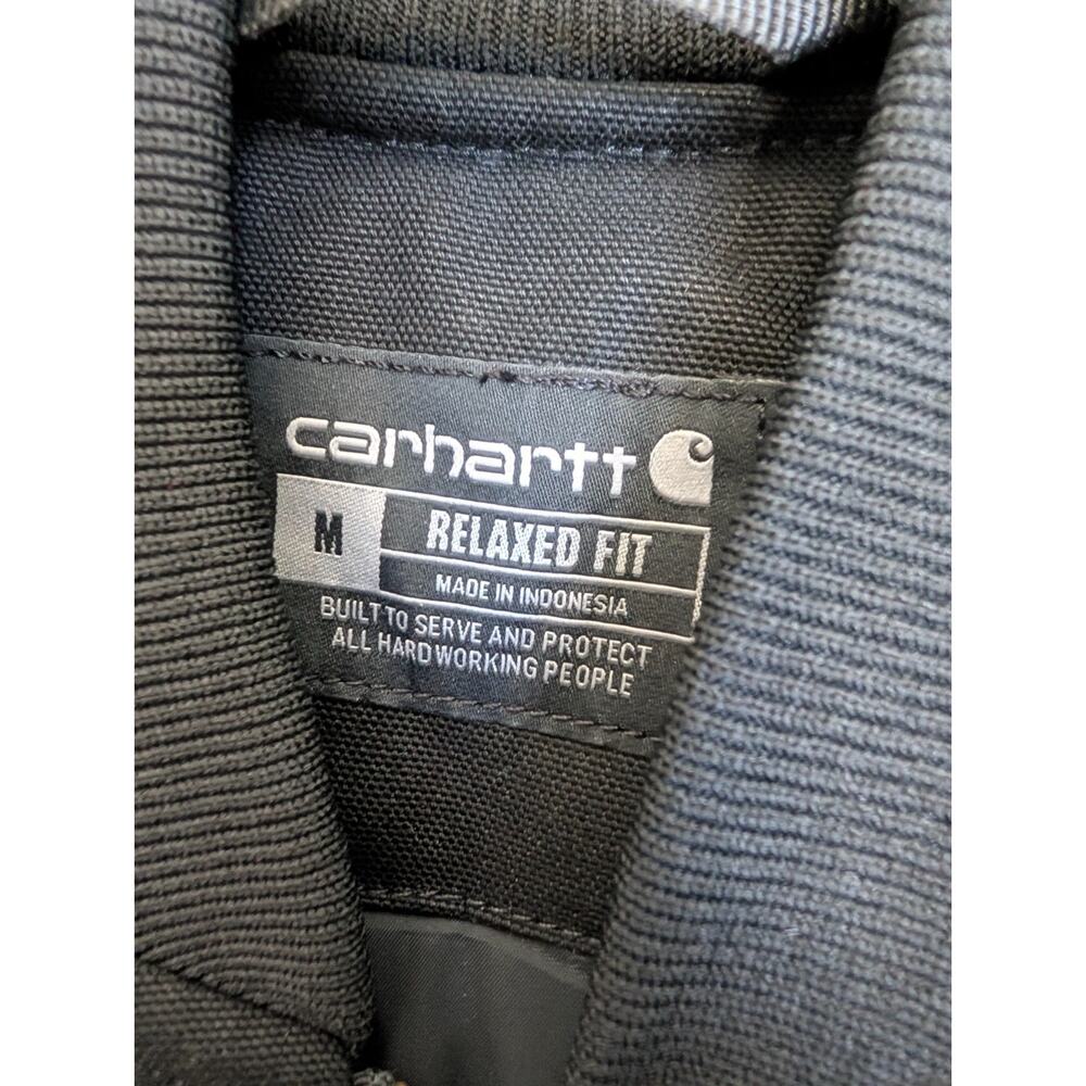 NWT Carhartt Firm Duck Insulated Vest Mens M Black Relaxed Rib Collar Full Zip - Picture 3 of 6